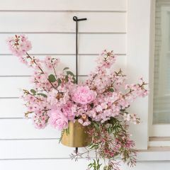 Wall Hook Planter With Brass Pot 29.75 Inch