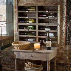 Wall Mount 6 Cubby Wine Holder