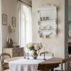 Wall Mount Dish Display Rack With Hooks