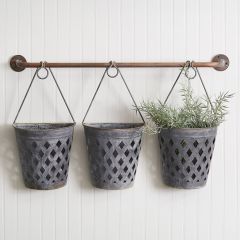 Wall Mount Woven Half Bucket Set of 3