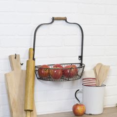 Wall Mounted Metal Half Basket With Handle