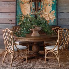 Walnut Finish Round Pedestal Dining Table