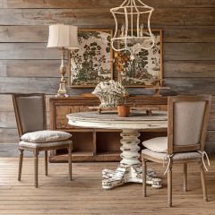 Warm Neutral Oak Wood Dining Chair With Cushion