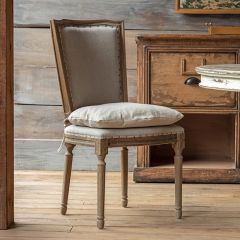 Warm Neutral Oak Wood Dining Chair With Cushion