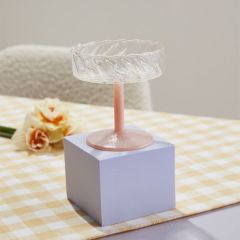 Warm Peach Stemmed Champagne Glass Set of 2