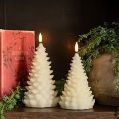Warm White Flameless Balsam Tree Candle