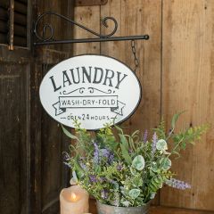 Wash Dry Fold Laundry Bracket Sign