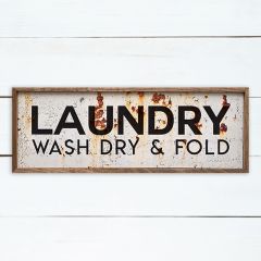 Wash Dry Fold Rusted Laundry Room Sign