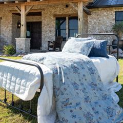 Washed Denim Florals Bedding Set
