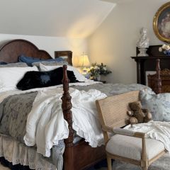 Washed Denim Florals Bedding Set