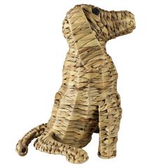 Water Hyacinth Sitting Dog Figure