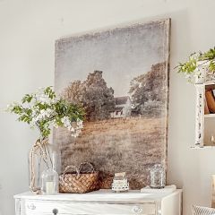 Watercolor Farmhouse Homestead Canvas Print