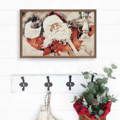 Watercolor Waving Santa Wall Art