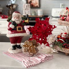 Waving Santa With Bell Tabletop Figure