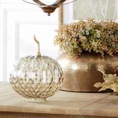 Wavy Glass Decorative Pumpkins Set of 3
