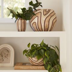 Wavy Lines Ceramic Planter Pot