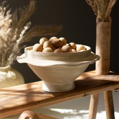 Wavy Rim Clay Compote