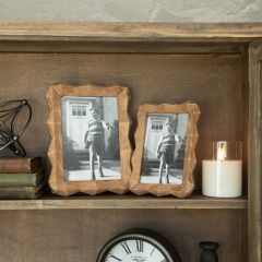 Wavy Wood Tabletop Photo Frame Set of 2