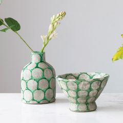 Wax Relief Polka Dot Display Accent Vase