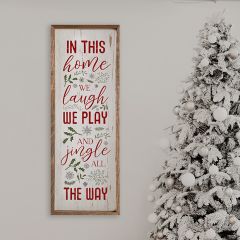 We Laugh We Play Greenery Snow Whitewash Wall Art