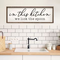 We Lick The Spoon White Wall Art