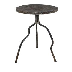 Weathered Antique Black Metal Side Table