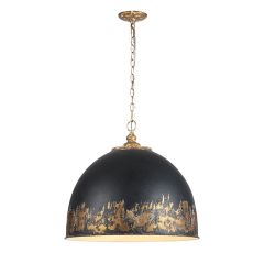 Weathered Black and Gold 5 Bulb Pendant Light