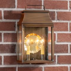 Weathered Brass Lantern Outdoor Wall Light