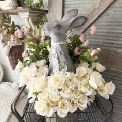 Weathered Bunny Statue 20 Inch