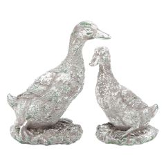 Weathered Garden Duck Figure Set of 2