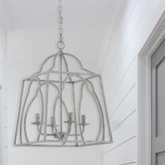 Weathered Geometric 4 Light Chandelier