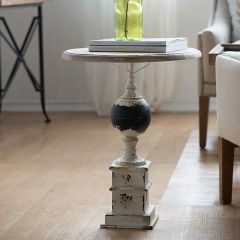 Weathered Grace Round Side Table