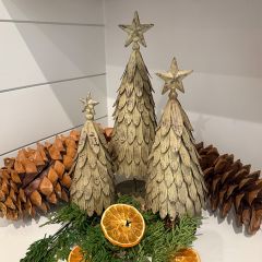 Weathered Green Metal Christmas Tree Set of 3