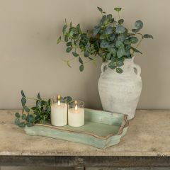 Weathered Green Wood Display Tray