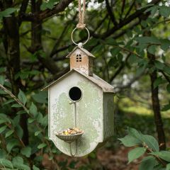Weathered Meadow Hanging Metal Birdhouse