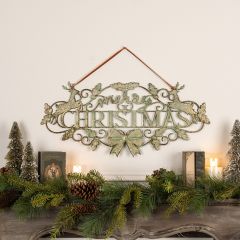 Weathered Metal Christmas Sign