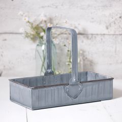 Weathered Metal Handled Nesting Basket