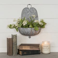 Weathered Metal Hanging Wall Planter