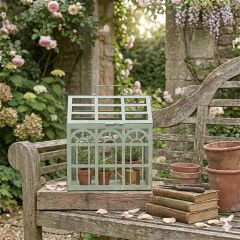 Weathered Metal Tabletop Greenhouse