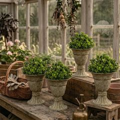 Weathered Metal Tabletop Mini Urn