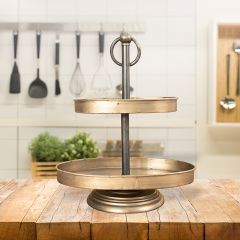 Weathered Metal Tiered Tray