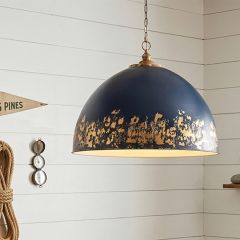 Weathered Navy and Gold 8 Bulb Pendant Light