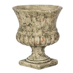 Weathered Round Cement Urn