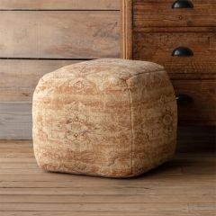 Weathered Sands Square Upholstered Ottoman