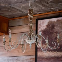 Weathered Scroll Arm Chandelier