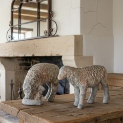 Weathered Sheep Figurine Set of 2