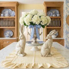 Weathered Sitting Rabbit Figure Set of 2