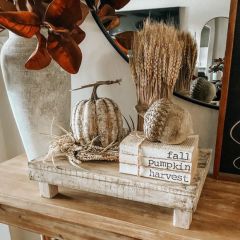 Weathered Square Wood Riser Set of 2