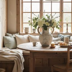 Weathered Terracotta Vase with Rattan Wrapped Handles