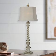 Weathered Whitewash Tall Buffet Lamp